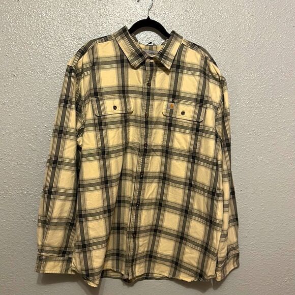 Carhartt original fit men’s plaid flannel long sleeve shirt size XXL - Picture 1 of 7